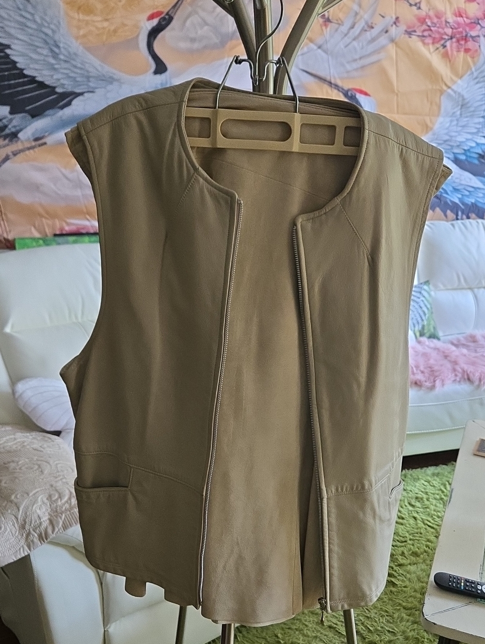 Creamy Leather Zip Up Vest Over A Soft Suede Flare Skirt Add A Silk Blouse 🥰